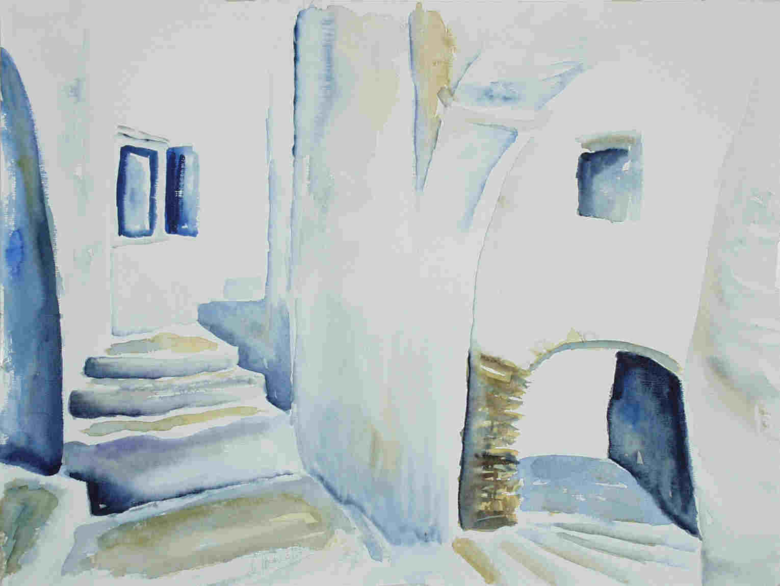 Griechische Treppe 1, 48x36 cm, 1997, ahr97_1k 35 KB