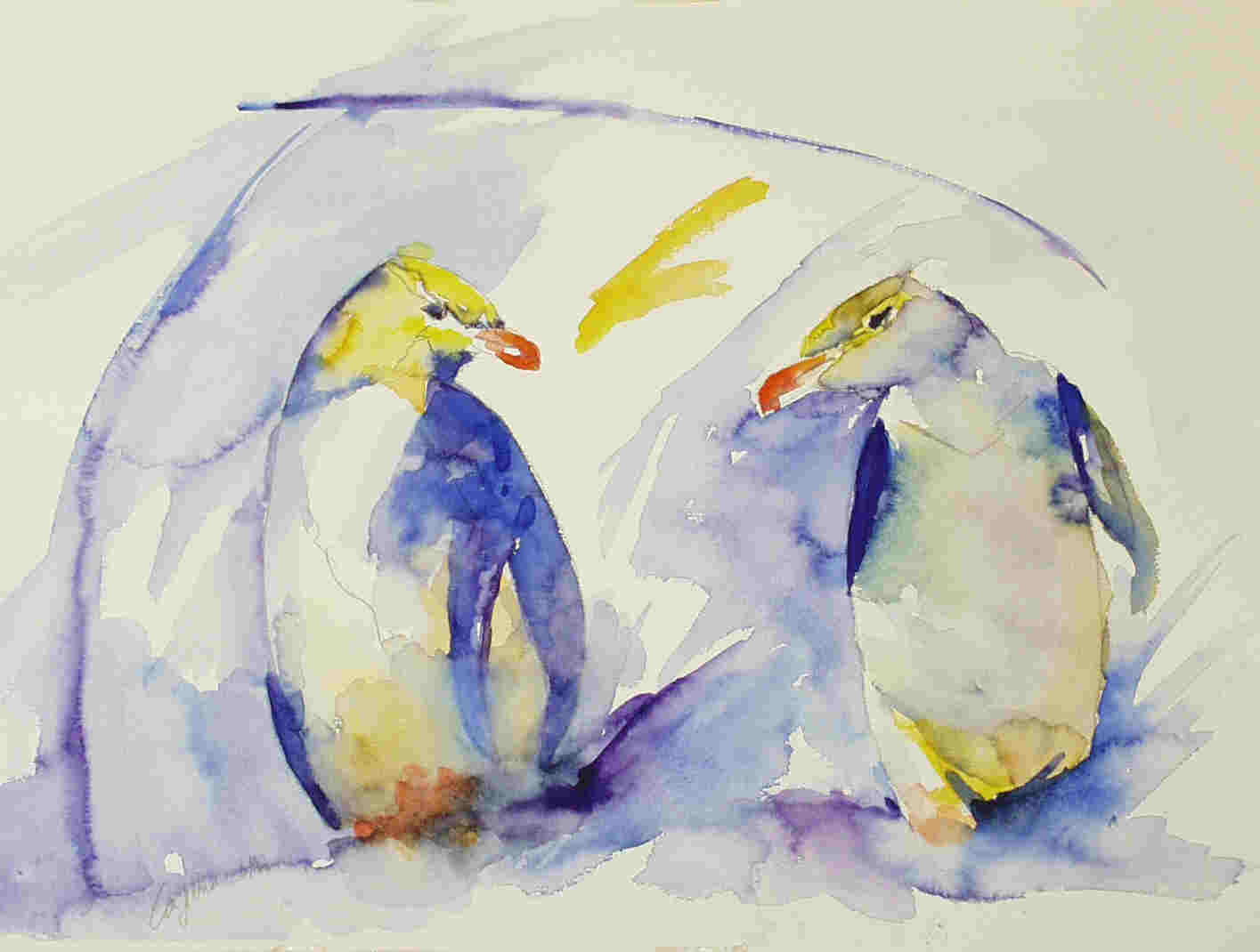 Pinguine, 48x36cm, 1997, at97_1k, 32 KB
